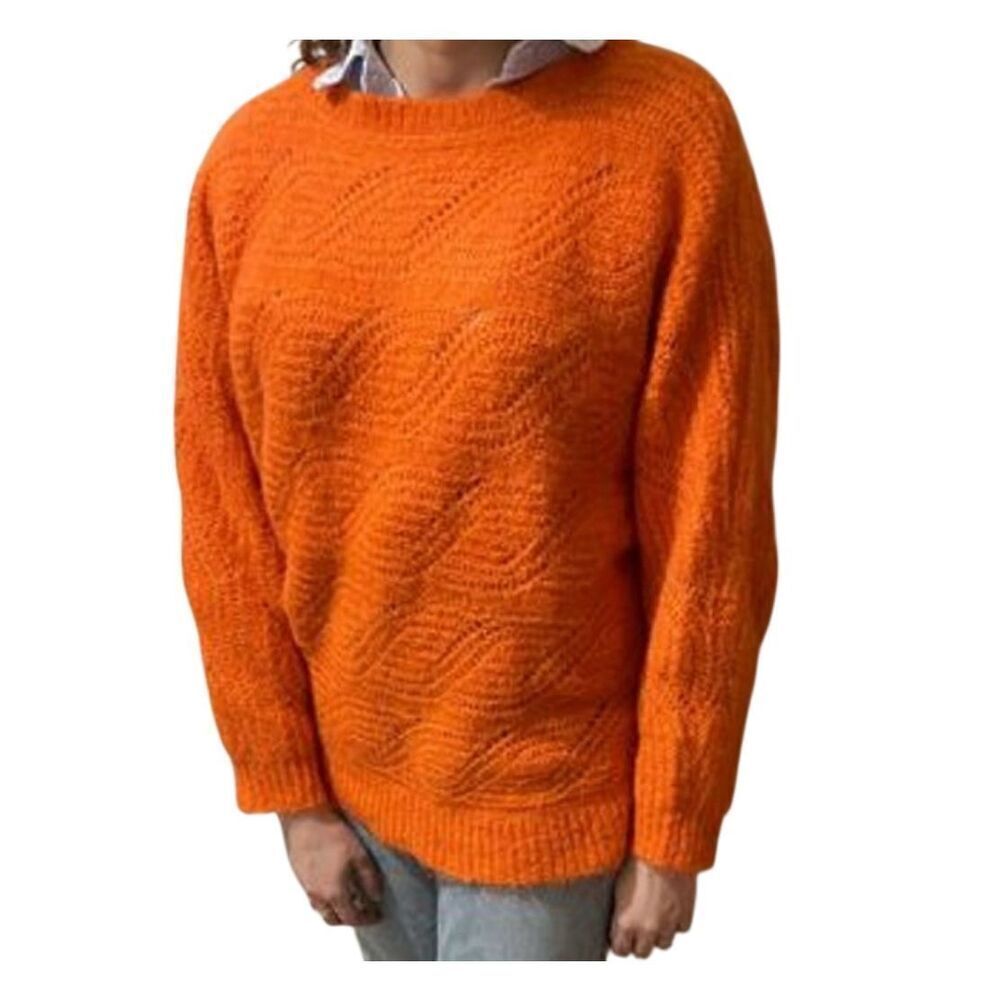 Monoprix Femme French wool alpaca blend sweater orange L